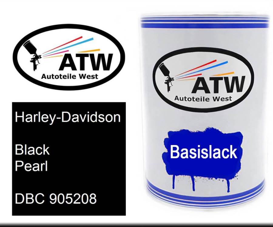 Harley-Davidson, Black Pearl, DBC 905208: 500ml Lackdose, von ATW Autoteile West.